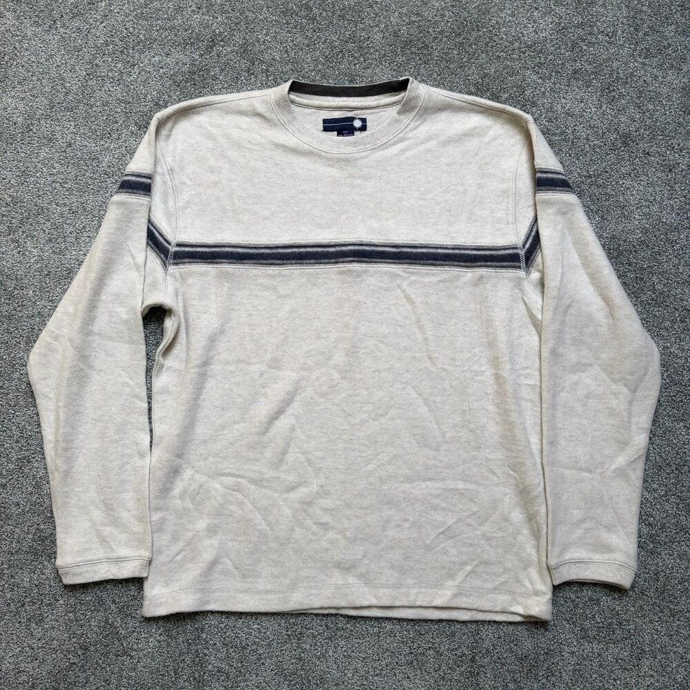 VINTAGE Xtreme Gear Sweater Long Sleeve Mens L Cream Surfwear Skate Grunge Y2K